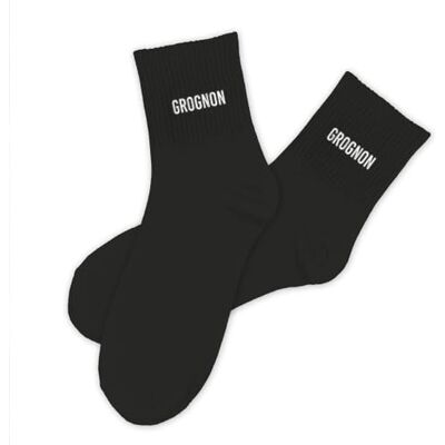 STC Chaussettes noires grognon homme - Publicité STC Chaussettes noires grognon homme - Publicité