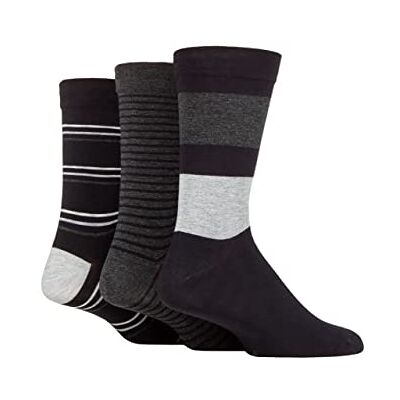SockShop Hommes Doux Chaussettes en bambou rayées et unies Paquet de 3 Monochrome 39-45 - Publicité SockShop Hommes Doux Chaussettes en bambou rayées et unies Paquet de 3 Monochrome 39-45 - Publicité