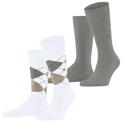 Burlington Everyday Argyle Mix Multipack M So coton fantaisie lot de 2 paires, Chaussettes Homme, Blanc White 2001, 40-46 - Publicité Burlington Everyday Argyle Mix Multipack M So coton fantaisie lot de 2 paires, Chaussettes Homme, Blanc White 2001, 40-46 - Publicité