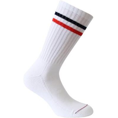 Labonal. Chaussette. SPORT 2 BANDES, Coton. Blanc BBOrange. 40/41 FABRIQUE EN FRANCE HOMME. (1 paire) - Publicité Labonal. Chaussette. SPORT 2 BANDES, Coton. Blanc BBOrange. 40/41 FABRIQUE EN FRANCE HOMME. (1 paire) - Publicité