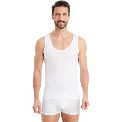 FINN Débardeur Homme Grandes Tailles Maillot de Corps Micro-Modal Se porte sous la chemise sans épaisseur, en maille fine Lenzing. Blanc, couleur chair ou noir - Publicité FINN Débardeur Homme Grandes Tailles Maillot de Corps Micro-Modal Se porte sous la chemise sans épaisseur, en maille fine Lenzing. Blanc, couleur chair ou noir - Publicité