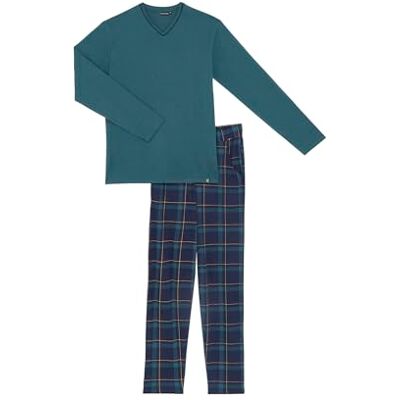 ARTHUR Pyjama Homme, Ensemble Manches Longues et Pantalon 100% Coton Bio léger, Doux et Confortable Motif Carreaux Marine et Vert Taille XL - Publicité ARTHUR Pyjama Homme, Ensemble Manches Longues et Pantalon 100% Coton Bio léger, Doux et Confortable Motif Carreaux Marine et Vert Taille XL - Publicité