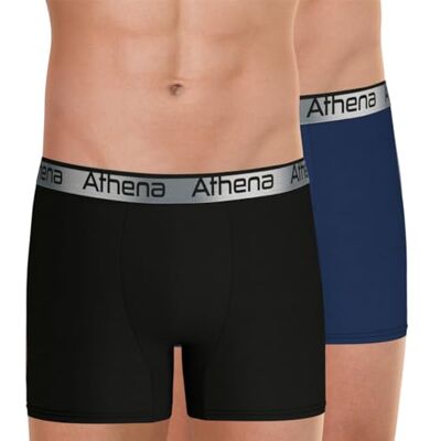 Athena Lot de 2 Boxers Homme 720 Adjust Boxers Longs, Microfibre Respirante, Confort et liberté de Mouvement Label Oeko-TEX® Standard 100 Coupe Ergonomique - Publicité Athena Lot de 2 Boxers Homme 720 Adjust Boxers Longs, Microfibre Respirante, Confort et liberté de Mouvement Label Oeko-TEX® Standard 100 Coupe Ergonomique - Publicité