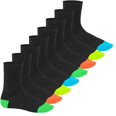 Footstar Lot de 8 paires de chaussettes Neon Glow mixte Coupe confortable grâce à la structure en élasthanne et bandeau en piqué Qualité Celodoro - Publicité Footstar Lot de 8 paires de chaussettes Neon Glow mixte Coupe confortable grâce à la structure en élasthanne et bandeau en piqué Qualité Celodoro - Publicité
