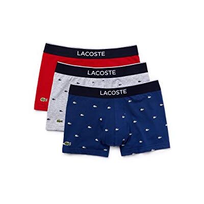 Lacoste Homme Boxers , Monsieur Ensemble de 3,sous-vêtements,Pantalons,Shorts,Basiques,Courts,Methylene/Silver Chine-Red (W3T),Small (S) - Publicité Lacoste Homme Boxers , Monsieur Ensemble de 3,sous-vêtements,Pantalons,Shorts,Basiques,Courts,Methylene/Silver Chine-Red (W3T),Small (S) - Publicité