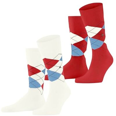 Burlington Everyday Argyle M So coton fantaisie 2 paires, Chaussettes Homme, Blanc Off-White 2040, 40-46 - Publicité Burlington Everyday Argyle M So coton fantaisie 2 paires, Chaussettes Homme, Blanc Off-White 2040, 40-46 - Publicité