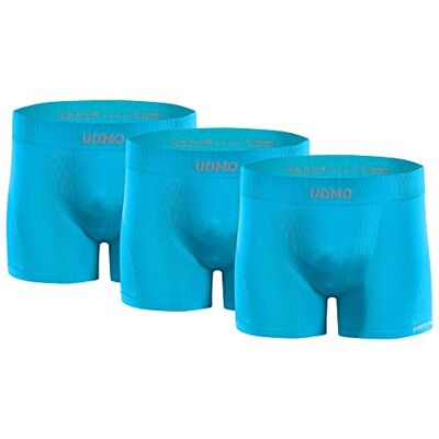 sesto senso 3 Paires Boxer Hommes sans Couture Rétro Caleçons Slips Confortable Trunks Basique Culotte sous-vêtements Uomo L/XL Turquoise - Publicité sesto senso 3 Paires Boxer Hommes sans Couture Rétro Caleçons Slips Confortable Trunks Basique Culotte sous-vêtements Uomo L/XL Turquoise - Publicité