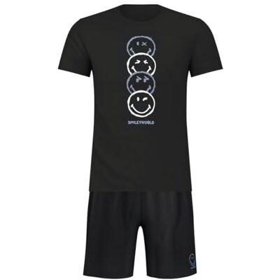Athena SmileyWorld Pyjama Court Homme – 100% Coton – Sérigraphie Smiley Poitrine + Short - Publicité Athena SmileyWorld Pyjama Court Homme – 100% Coton – Sérigraphie Smiley Poitrine + Short - Publicité