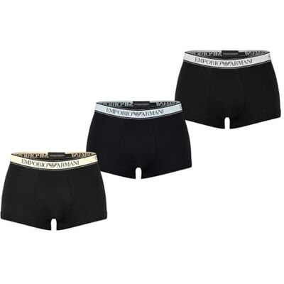 Emporio Armani Lot de 3 Boxers Stretch à Ceinture Logo - Publicité Emporio Armani Lot de 3 Boxers Stretch à Ceinture Logo - Publicité