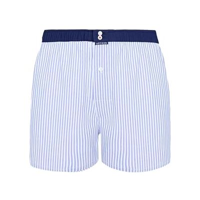 ARTHUR Caleçon Homme avec Maintien Intégré 100% Coton Respirant & Doux sous-vêtement Homme à Motifs Rayures Bleu et Blanc Taille M - Publicité ARTHUR Caleçon Homme avec Maintien Intégré 100% Coton Respirant & Doux sous-vêtement Homme à Motifs Rayures Bleu et Blanc Taille M - Publicité