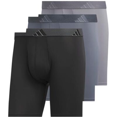 Adidas Lot de 3 Boxers en Microfibre pour Homme Coupe athlétique, Noir/Gris Onyx, L - Publicité Adidas Lot de 3 Boxers en Microfibre pour Homme Coupe athlétique, Noir/Gris Onyx, L - Publicité