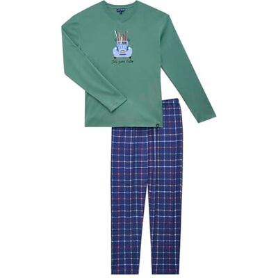 ARTHUR Pyjama Homme, Ensemble Manches Longues et Pantalon 100% Coton Bio Chaud et Doux Motif 2CV Ski Carreaux Multicolore Taille XL - Publicité ARTHUR Pyjama Homme, Ensemble Manches Longues et Pantalon 100% Coton Bio Chaud et Doux Motif 2CV Ski Carreaux Multicolore Taille XL - Publicité