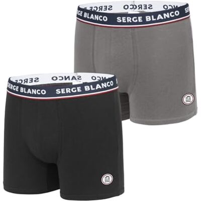 Serge Blanco Caleçon Boxer Homme Coton, Lot de 2, Gris FRNG (XL) - Publicité Serge Blanco Caleçon Boxer Homme Coton, Lot de 2, Gris FRNG (XL) - Publicité