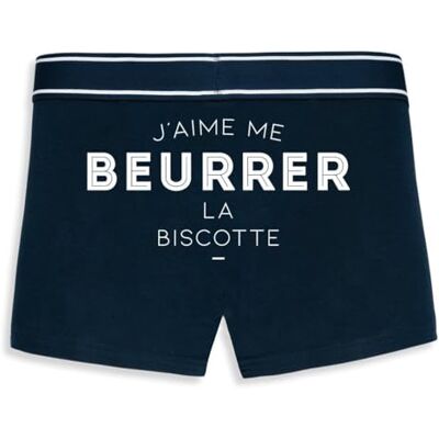 La French Touch Boxer Homme Humour J'aime me beurrer la biscotte Imprimé en France Caleçon Homme Drole et Rigolo Cadeau Humour Anniversaire Original (Marine, M) - Publicité La French Touch Boxer Homme Humour J'aime me beurrer la biscotte Imprimé en France Caleçon Homme Drole et Rigolo Cadeau Humour Anniversaire Original (Marine, M) - Publicité