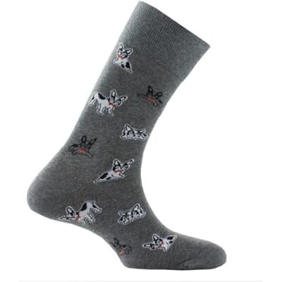 Kindy Mi-chaussettes en coton all over bulldogs MADE IN FRANCE couleur Gris Pointure 39-42 - Publicité Kindy Mi-chaussettes en coton all over bulldogs MADE IN FRANCE couleur Gris Pointure 39-42 - Publicité