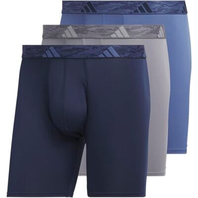 Adidas Microfiber, Performance Boxer Briefs Underwear Pack for Men, Collegiate Navy/Grey/Crew Blue/M, Large - Publicité Adidas Microfiber, Performance Boxer Briefs Underwear Pack for Men, Collegiate Navy/Grey/Crew Blue/M, Large - Publicité