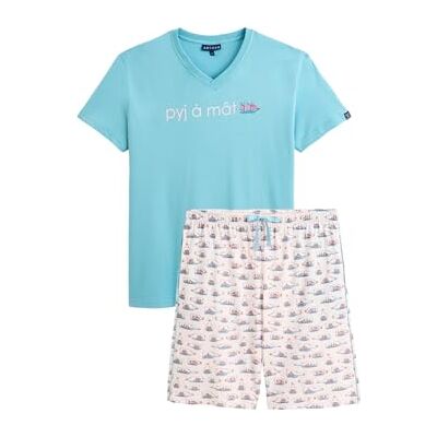 ARTHUR Pyjama Court Homme 100% Coton Jersey Ensemble Manches Courtes & Short à Motifs Bateau en Bouteille Léger, Doux et Respirant Taille XXL - Publicité ARTHUR Pyjama Court Homme 100% Coton Jersey Ensemble Manches Courtes & Short à Motifs Bateau en Bouteille Léger, Doux et Respirant Taille XXL - Publicité