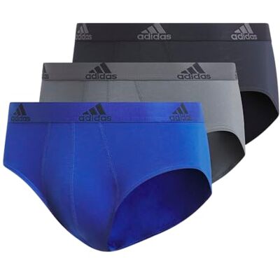 Adidas Men's Performance Stretch Cotton Brief Underwear (3-Pack) Designed for Active Comfort and All Day Wear, Team Royal Blue/Onix Grey/Legend Ink Blue, Large - Publicité Adidas Men's Performance Stretch Cotton Brief Underwear (3-Pack) Designed for Active Comfort and All Day Wear, Team Royal Blue/Onix Grey/Legend Ink Blue, Large - Publicité