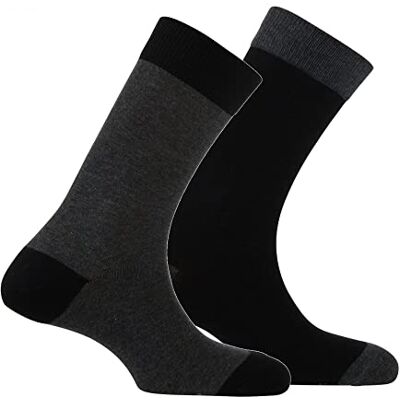 Kindy Lot de 2 paires de mi-chaussettes en coton coloris contrasté - Publicité Kindy Lot de 2 paires de mi-chaussettes en coton coloris contrasté - Publicité