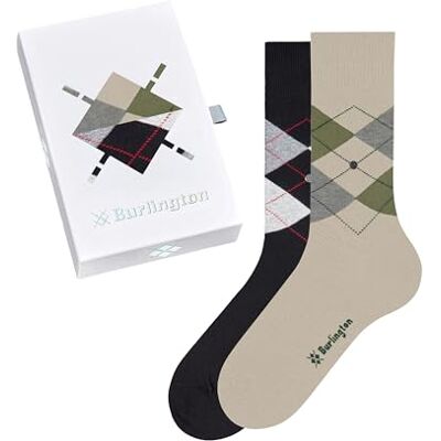 Burlington Basic Gift Box M So coton fantaisie lot de 2 paires, Chaussettes Homme, Multicolore Sortiment 0049, 40-46 - Publicité Burlington Basic Gift Box M So coton fantaisie lot de 2 paires, Chaussettes Homme, Multicolore Sortiment 0049, 40-46 - Publicité