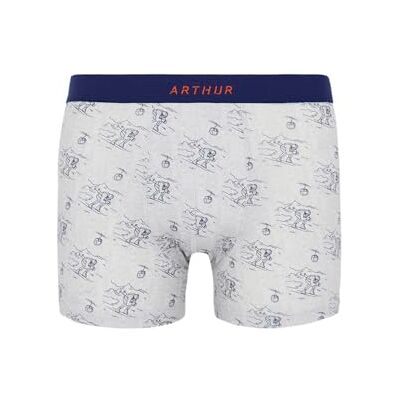 ARTHUR Boxer Homme Gris Motif Ski Fantaisie Taille L - Publicité ARTHUR Boxer Homme Gris Motif Ski Fantaisie Taille L - Publicité