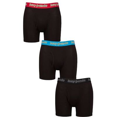 SockShop Lazy Panda Homme Bambou Boxer Shorts Paquet de 3 Noir/Rouge/Bleu Extra Grand - Publicité SockShop Lazy Panda Homme Bambou Boxer Shorts Paquet de 3 Noir/Rouge/Bleu Extra Grand - Publicité