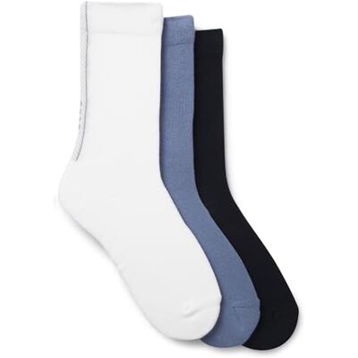 BOSS Hommes 3P QS Rib Tape CC Lot de trois paires de chaussettes mi-mollet avec bande structurée - Publicité BOSS Hommes 3P QS Rib Tape CC Lot de trois paires de chaussettes mi-mollet avec bande structurée - Publicité