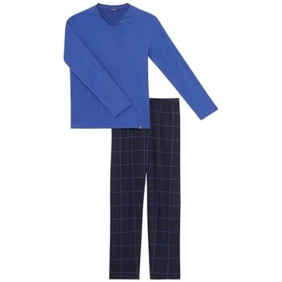 ARTHUR Pyjama Homme, Ensemble Manches Longues et Pantalon 100% Coton Bio Chaud et Doux pour l'hiver Motif Uni Carreaux Bleu Electrique Taille XL - Publicité ARTHUR Pyjama Homme, Ensemble Manches Longues et Pantalon 100% Coton Bio Chaud et Doux pour l'hiver Motif Uni Carreaux Bleu Electrique Taille XL - Publicité