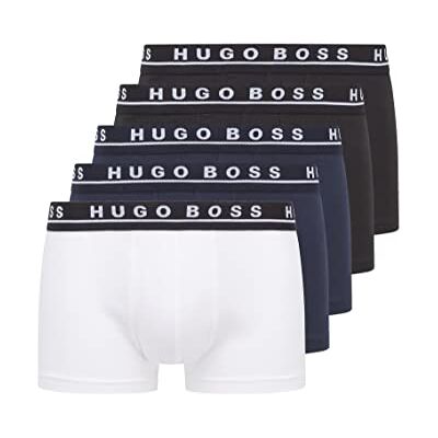 BOSS Hommes Trunk 5P CO/EL Lot de Cinq Boxers Courts en Coton Stretch avec Taille à Logo - Publicité BOSS Hommes Trunk 5P CO/EL Lot de Cinq Boxers Courts en Coton Stretch avec Taille à Logo - Publicité