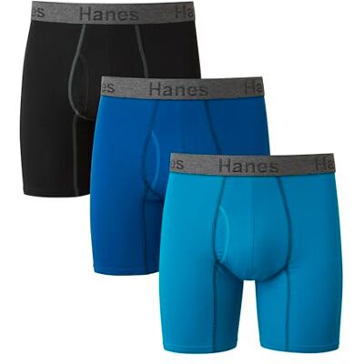 Hanes Underwear Boxer Briefs Or Long Leg, 3 Pairs, No-Ride-up Stretch-Cotton Boxeur ajusté, Jambes Standard Assorties, XL (Lot de 3) Homme - Publicité Hanes Underwear Boxer Briefs Or Long Leg, 3 Pairs, No-Ride-up Stretch-Cotton Boxeur ajusté, Jambes Standard Assorties, XL (Lot de 3) Homme - Publicité