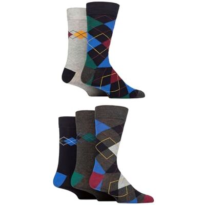 SockShop Chaussettes en bambou naturel pour hommes, colorées et à motifs, taille 40-45, lot de 5 - Publicité SockShop Chaussettes en bambou naturel pour hommes, colorées et à motifs, taille 40-45, lot de 5 - Publicité
