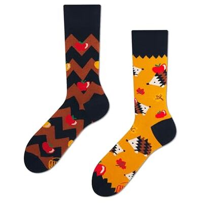 Many Mornings Apple Hedgehog Chaussettes multicolores avec un hérisson, coton, pommes, feuilles, forêt, automne (39-42) - Publicité Many Mornings Apple Hedgehog Chaussettes multicolores avec un hérisson, coton, pommes, feuilles, forêt, automne (39-42) - Publicité