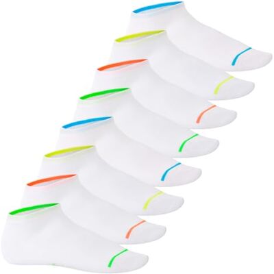 Footstar Lot de 8 paires de socquettes de sport avec effet néon unisexe Blanc & Néon 39-42 - Publicité Footstar Lot de 8 paires de socquettes de sport avec effet néon unisexe Blanc & Néon 39-42 - Publicité