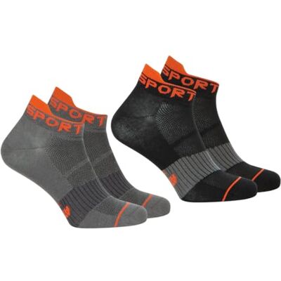 Athena Lot de 2 paires de socquettes homme Running Taille : 39/42 Couleur : Anthracite-Noir - Publicité Athena Lot de 2 paires de socquettes homme Running Taille : 39/42 Couleur : Anthracite-Noir - Publicité