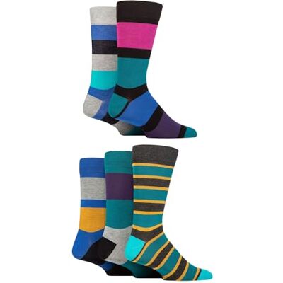 SockShop Chaussettes en bambou naturel pour hommes, colorées et à motifs, taille 40-45, lot de 5 - Publicité SockShop Chaussettes en bambou naturel pour hommes, colorées et à motifs, taille 40-45, lot de 5 - Publicité