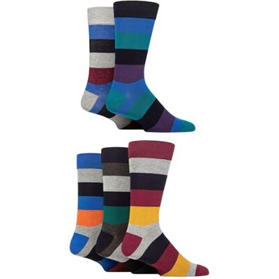 SockShop Chaussettes en bambou naturel pour hommes, colorées et à motifs, taille 40-45, lot de 5 - Publicité SockShop Chaussettes en bambou naturel pour hommes, colorées et à motifs, taille 40-45, lot de 5 - Publicité