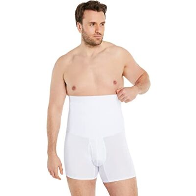 FINN Boxer Gainant Homme avec Effet Ventre Plat Gaine Amincissante Taille Haute en Coton pour Hommes Boxer de Compression Body-Shaper Blanc S - Publicité FINN Boxer Gainant Homme avec Effet Ventre Plat Gaine Amincissante Taille Haute en Coton pour Hommes Boxer de Compression Body-Shaper Blanc S - Publicité