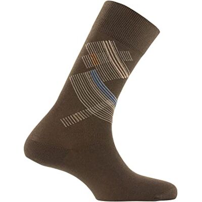 Kindy Mi-chaussettes en coton rayures obliques MADE IN FRANCE couleur Marron Pointure 43-46 - Publicité Kindy Mi-chaussettes en coton rayures obliques MADE IN FRANCE couleur Marron Pointure 43-46 - Publicité