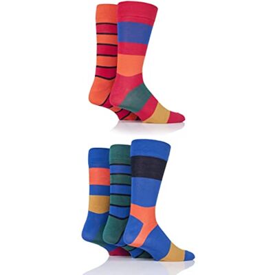 SockShop Chaussettes en bambou naturel pour hommes, colorées et à motifs, taille 40-45, lot de 5 - Publicité SockShop Chaussettes en bambou naturel pour hommes, colorées et à motifs, taille 40-45, lot de 5 - Publicité