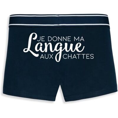 La French Touch Boxer Homme Humour Je Donne ma Langue aux chattes Confectionné en France Caleçon Homme Drole et Rigolo Cadeau Humour Anniversaire Original - Publicité La French Touch Boxer Homme Humour Je Donne ma Langue aux chattes Confectionné en France Caleçon Homme Drole et Rigolo Cadeau Humour Anniversaire Original - Publicité
