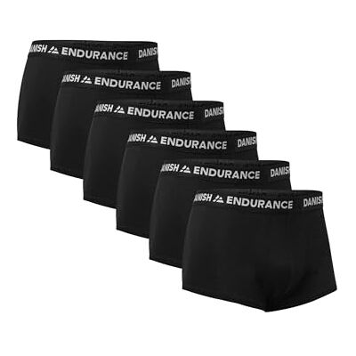 DANISH ENDURANCE Boxers Courts Taille Basse Hommes, Lot de 6, Noir, L - Publicité DANISH ENDURANCE Boxers Courts Taille Basse Hommes, Lot de 6, Noir, L - Publicité