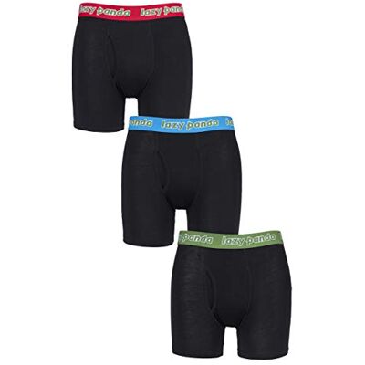 SockShop Lazy Panda Homme Bambou Boxer Shorts Paquet de 3 Noir/Rouge/Vert Grand - Publicité SockShop Lazy Panda Homme Bambou Boxer Shorts Paquet de 3 Noir/Rouge/Vert Grand - Publicité