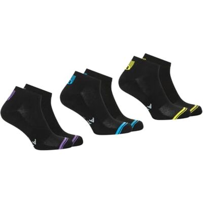 Athena Lot de 3 paires de socquettes homme Training Dry Taille : 43/46 Couleur : Noir et jaune-Noir et bleu-Noir et violet - Publicité Athena Lot de 3 paires de socquettes homme Training Dry Taille : 43/46 Couleur : Noir et jaune-Noir et bleu-Noir et violet - Publicité