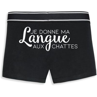 La French Touch Boxer Homme Humour Je Donne ma Langue aux chattes Confectionné en France Caleçon Homme Drole et Rigolo Cadeau Humour Anniversaire Original - Publicité La French Touch Boxer Homme Humour Je Donne ma Langue aux chattes Confectionné en France Caleçon Homme Drole et Rigolo Cadeau Humour Anniversaire Original - Publicité