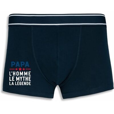 La French Touch Boxer Homme Humour Papa, l'homme Le Mythe la Légende Imprimé en France Caleçon Homme Drole et Rigolo Cadeau Humour Anniversaire Original (Marine, L) - Publicité La French Touch Boxer Homme Humour Papa, l'homme Le Mythe la Légende Imprimé en France Caleçon Homme Drole et Rigolo Cadeau Humour Anniversaire Original (Marine, L) - Publicité