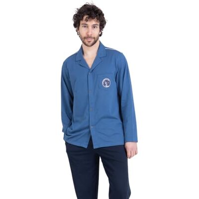 Athena – Pyjama Long Homme – Rayures Ocean Club – Oeko-TEX® – Poches et Braguette Boutonnée - Publicité Athena – Pyjama Long Homme – Rayures Ocean Club – Oeko-TEX® – Poches et Braguette Boutonnée - Publicité