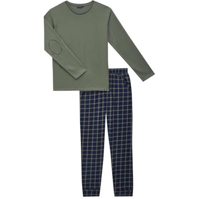 ARTHUR Pyjama Homme, Ensemble Manches Longues et Pantalon 100% Coton Bio léger, Doux et Confortable Motif Uni Carreaux Kaki Taille XL - Publicité ARTHUR Pyjama Homme, Ensemble Manches Longues et Pantalon 100% Coton Bio léger, Doux et Confortable Motif Uni Carreaux Kaki Taille XL - Publicité