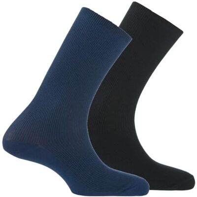 Kindy Lot de 2 paires de mi-chaussettes non-comprimantes en coton - Publicité Kindy Lot de 2 paires de mi-chaussettes non-comprimantes en coton - Publicité