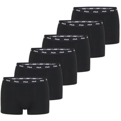Fila Caleçon Boxer Homme Coton, Lot de 6 Homme, Coupe Ajustée, Stretch, Maintien Optimal, Usage quotidien - Publicité Fila Caleçon Boxer Homme Coton, Lot de 6 Homme, Coupe Ajustée, Stretch, Maintien Optimal, Usage quotidien - Publicité