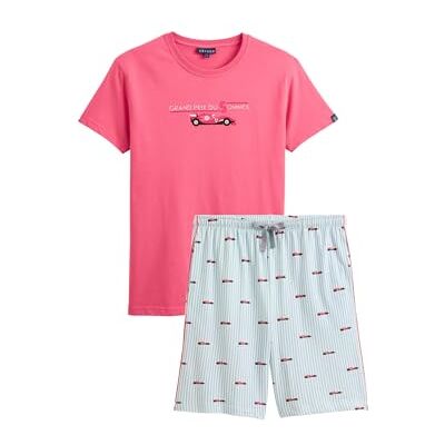 ARTHUR Pyjama Court Homme 100% Coton Jersey Ensemble Manches Courtes & Short à Motifs Formule 1 Bleu et Rouge Léger, Doux et Respirant Taille M - Publicité ARTHUR Pyjama Court Homme 100% Coton Jersey Ensemble Manches Courtes & Short à Motifs Formule 1 Bleu et Rouge Léger, Doux et Respirant Taille M - Publicité